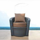 Комплект мебели на 5 персон, иск. ротанг, чёрный/коричневый - Фото 4