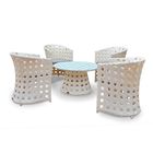 Комплект мебели на 4 персоны, иск. ротанг, белый/серый - Фото 1