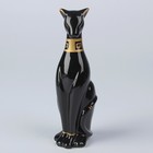 Сувенир «Кот черный», 6,5×6,5×20,5 см, фарфор - Фото 1