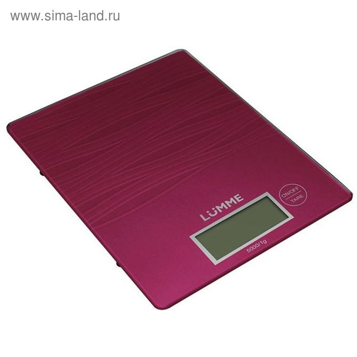 Весы кухонные LUMME LU-1318, электронные, до 5 кг, красные - Фото 1