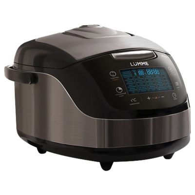 Мультиварка LUMME LU-1445, 860 Вт, 5 л, мультиповар, отложенный старт, черный/сталь