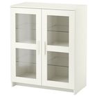 Шкаф с дверями, стекло, цвет белый БРИМНЭС - Фото 1