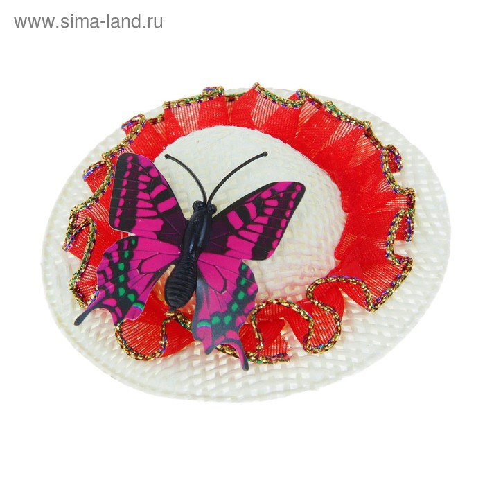 Карнавальная шляпка-зажим «Бабочка», цвета МИКС - Фото 1