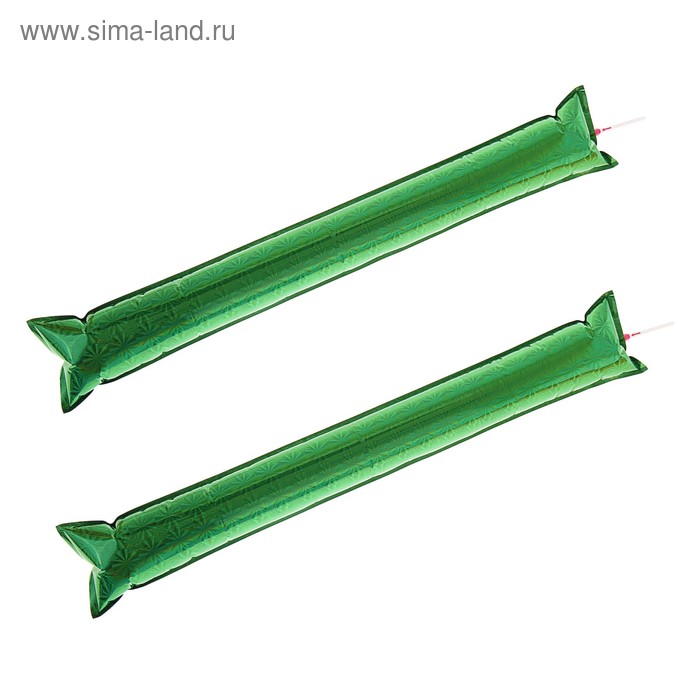 Палка «Болельщик», с палочкой для надувания, набор 2 шт., цвет зелёный - Фото 1