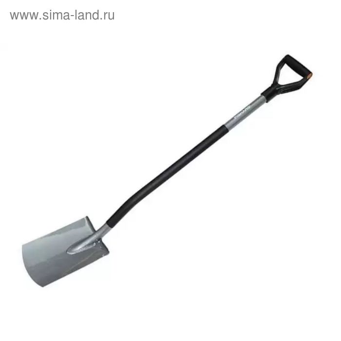 Лопата штыковая, прямоугольная, L = 125 см, металлический черенок, с ручкой, Plantic - Фото 1