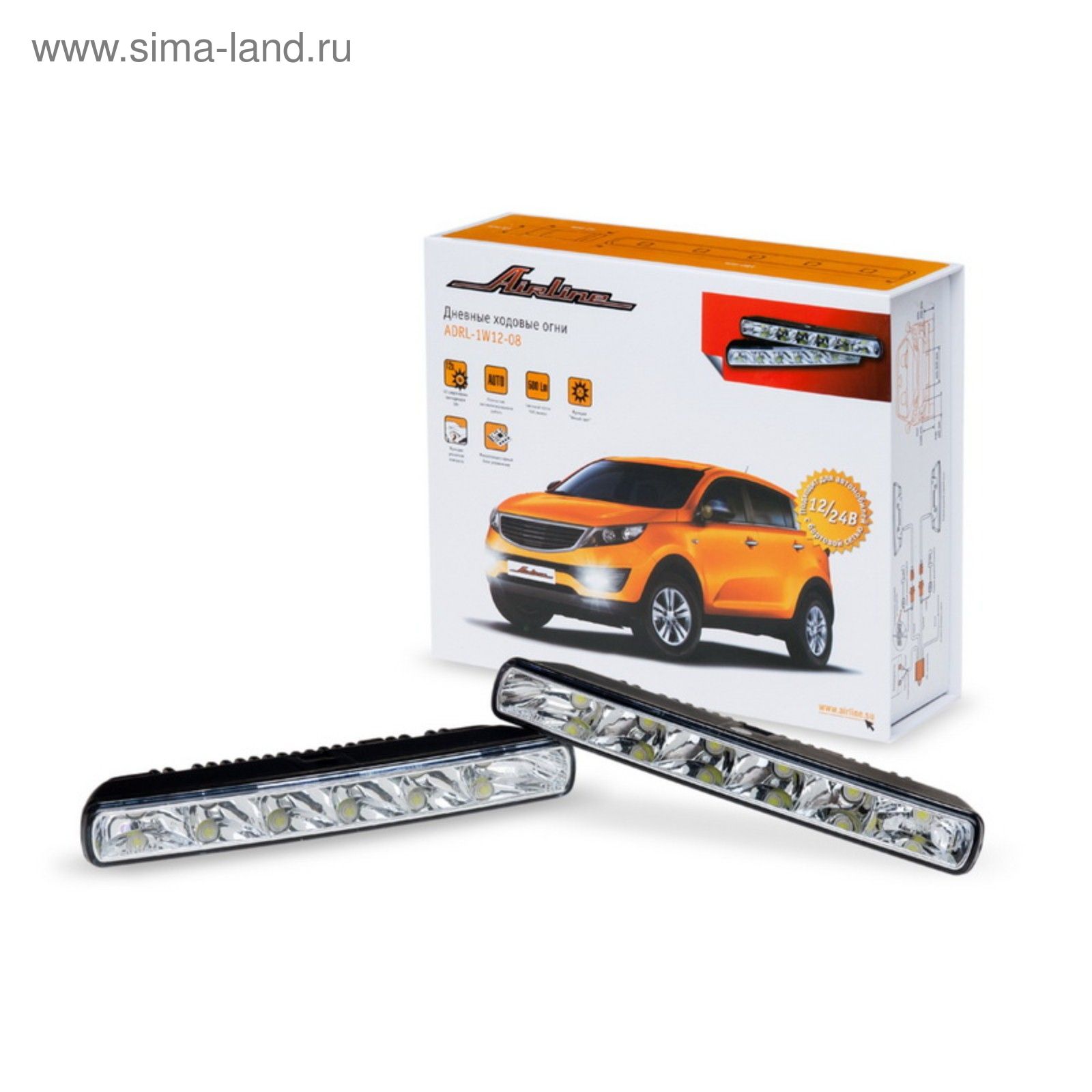 Дневные ходовые огни Airline, ADRL-1W12-08, 1 Вт х 12LED, с блоком  управления (ADRL-1W12-08) - Купить по цене от 6 475.00 руб. | Интернет  магазин SIMA-LAND.RU