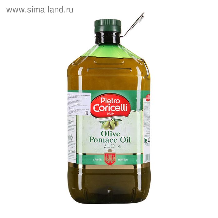 Оливковое масло Pietro Coricelli Pomace oil пластиковая бутылка 5000 мл - Фото 1