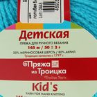 Пряжа "Детская" 20% меринос.шерсть, 80% акрил 145м/50гр  (0474, голубая бирюза) - Фото 3