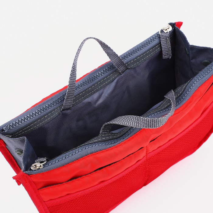 Косметичка-органайзер на молниях, цвет красный 12618