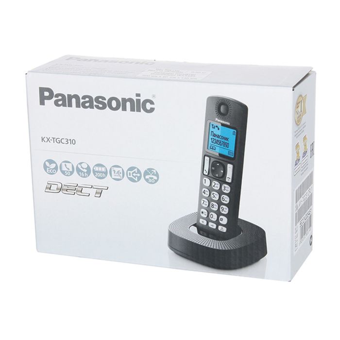 Радиотелефон Dect Panasonic KX-TGC310RU1 чёрный, АОН - фото 51524152