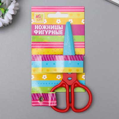 Ножницы рельефные пластик "Цветные" МИКС 12,5х6 см