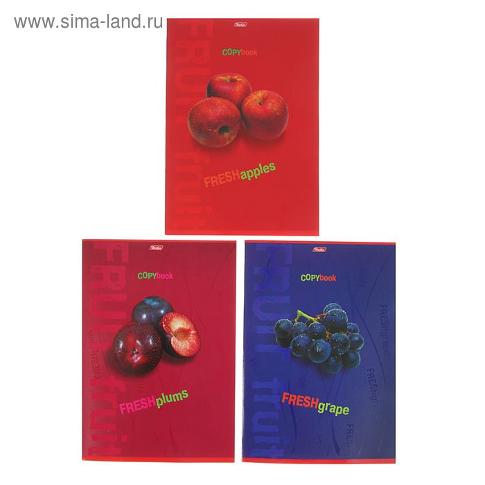 Тетрадь А4, 80 листов клетка Fresh Fruit, выборочный лак, картонная обложка, МИКС - Фото 1