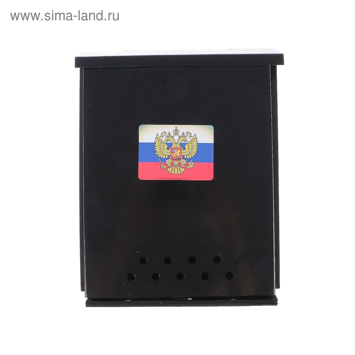 Ящик почтовый «Почта», вертикальный, без замка (с петлёй), чёрный - Фото 1