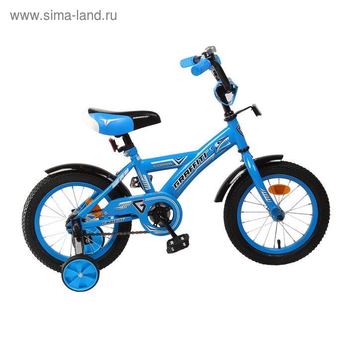 Велосипед 14" Graffiti Storman RUS, цвет синий - Фото 1