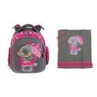 Рюкзак каркасный Hummingbird TK 37 х 32 х 18 см, мешок, для девочки, «Мишка», серый/розовый - Фото 1