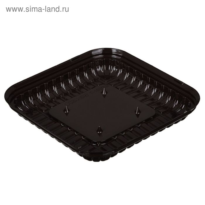 Контейнер для торта Т-150ДШ ОПС, квадратный, цвет коричневый, размер 18,4 х 18,4 х 2,7 см