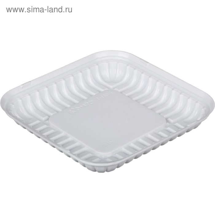 Контейнер для торта Т-150Д (Т), квадратный, цвет белый, размер 18,4 х 18,4 х 2,7 см - Фото 1