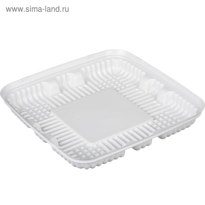 Контейнер для торта Т-170Д (Т), квадратный, цвет белый, размер 24,3 х 24,3 х 3,25 см - Фото 1