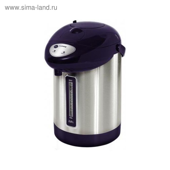 Термопот LUMME LU-297, 2.8 л, 900 Вт, серебристо-фиолетовый - Фото 1