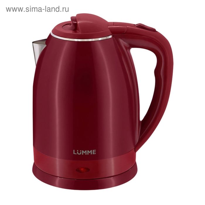 Чайник электрический LUMME LU-159, пластик, 2 л, 1800 Вт, красный гранат - Фото 1