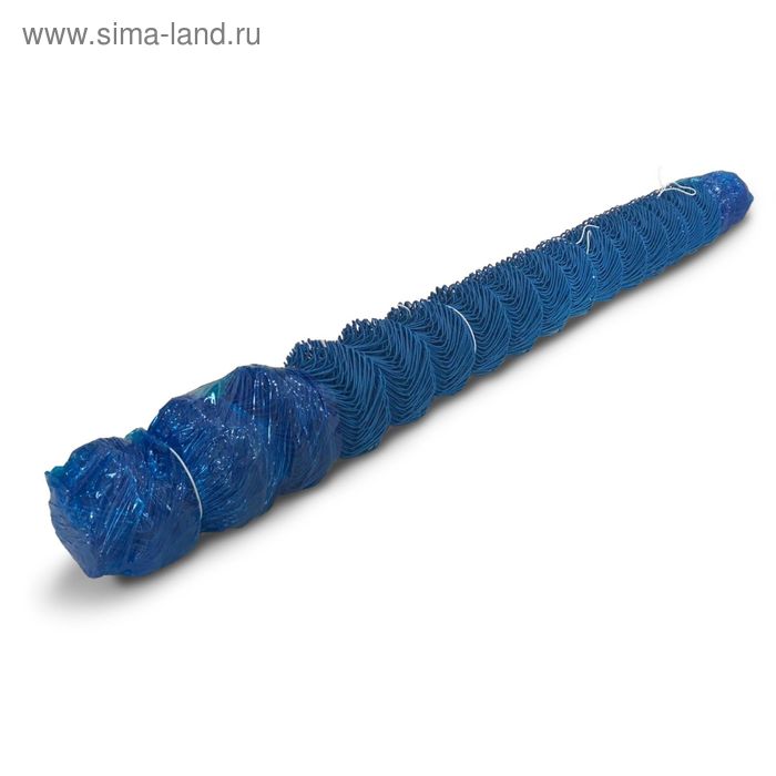 Сетка-рабица с полимерным покрытием, синяя, ячейка 50 мм, толщина 2,2 мм, рулон 1,2х10 м - Фото 1