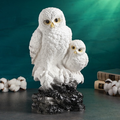 Копилка для денег «Совы полярные», полистоун, 20×18×33 см