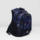 Рюкзак школьный на молнии, 2 отдела, наружный карман, отдел для обуви, цвет чёрный/синий - Фото 2