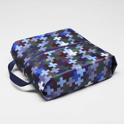 Сумка для обуви на молнии, 1 отдел, цвет синий