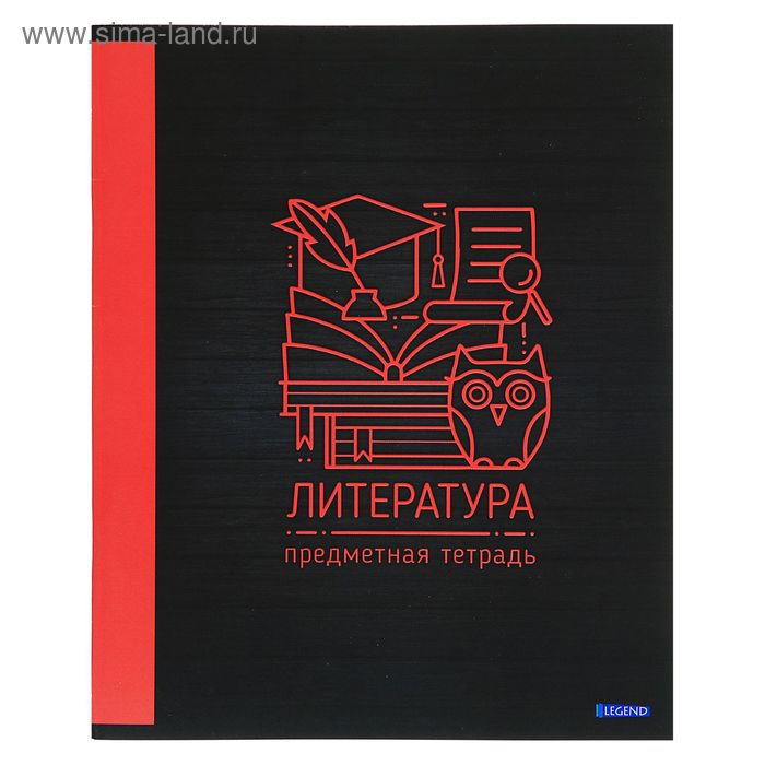 Тетрадь предметная "Монограмма", 48 листов линейка "Литература", картонная обложка - Фото 1