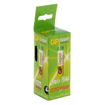 Батарейка алкалиновая GP Super, AAA, LR03-40BOX, 1.5В, набор 40 шт.