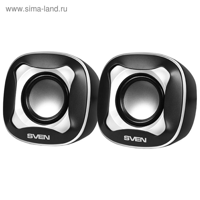 Акустическая система 2.0 Sven 170, 2х2.5Вт, USB, черные/белые - Фото 1