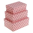 Набор коробок 3 в 1 "Горох на розовом" 23 х 16 х 9,5 - 19 х 12 х 6,5 см - Фото 1