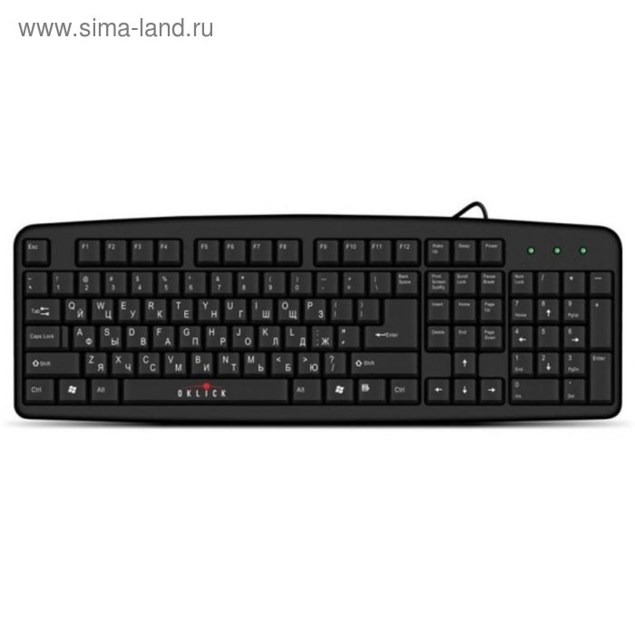 Клавиатура Oklick 100M Black USB, проводная, мембранная, 107 клавиш, USB, черная - Фото 1