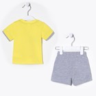 Комплект детский (футболка, шорты), рост 62 см, цвет жёлтый - Фото 3