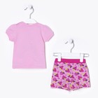 Комплект детский (футболка, шорты), рост 62 см, цвет розовый - Фото 3
