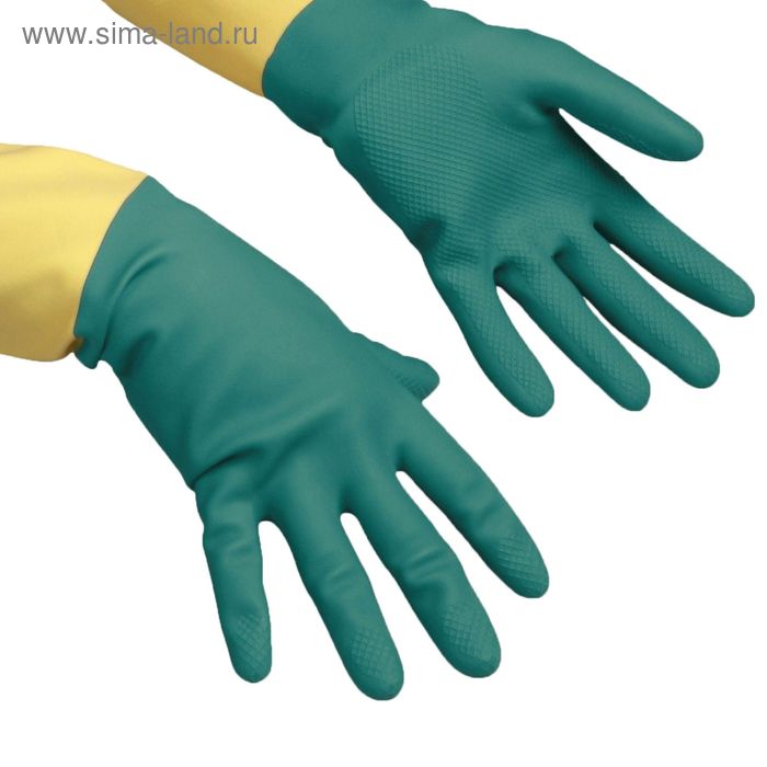 Перчатки Vileda для профессиональной уборки, усиленные М, цвет зелёный - Фото 1