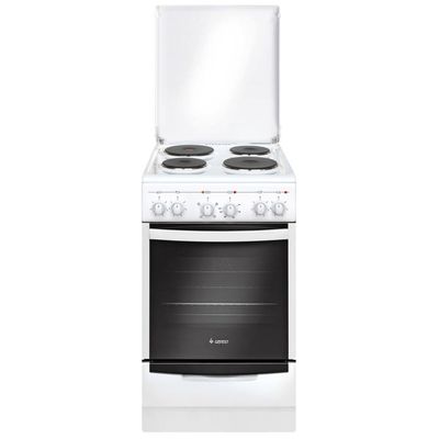 Плита Gefest ЭП Н Д 5140-01, электрическая, 4 конфорки, 55 л, эмаль, гриль, с крышкой, белая
