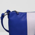 Сумка женская, отдел на молнии, наружный карман, цвет белый/синий - Фото 4
