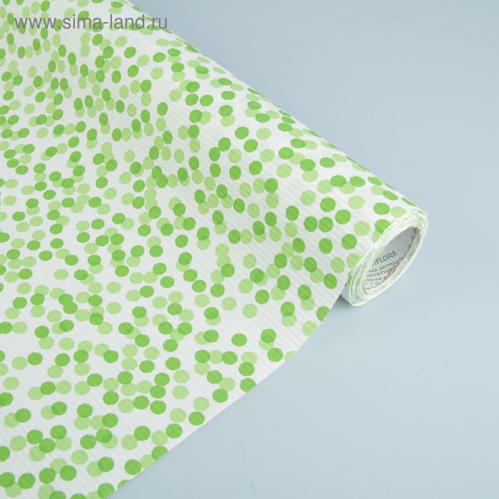 Бумага упаковочная крафт, бело-зелёный, 0.5 х 10 м - Фото 1