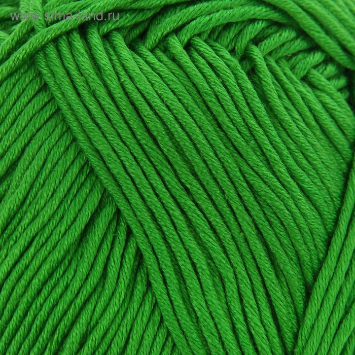 Нитки вязальные "Цвета моды" 190м/75гр 100% мерсеризованный хлопок цвет 8802 (зелень) - Фото 1