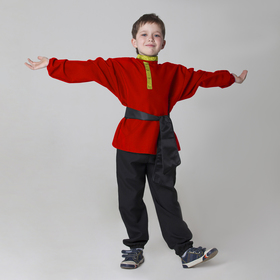 Детская рубаха с кушаком, цвет красный, 6-7 лет Ош