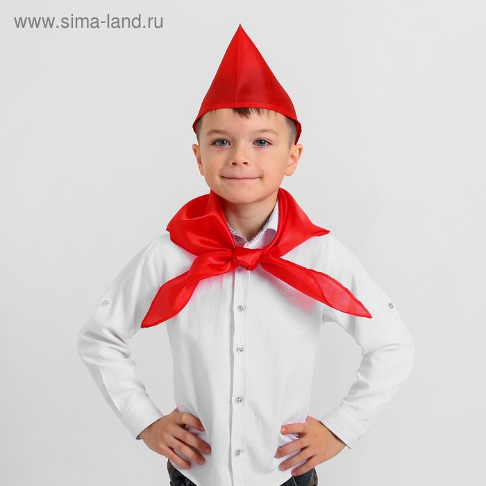 Комплект "Пионерский" пилотка + галстук, цвет красный - Фото 1
