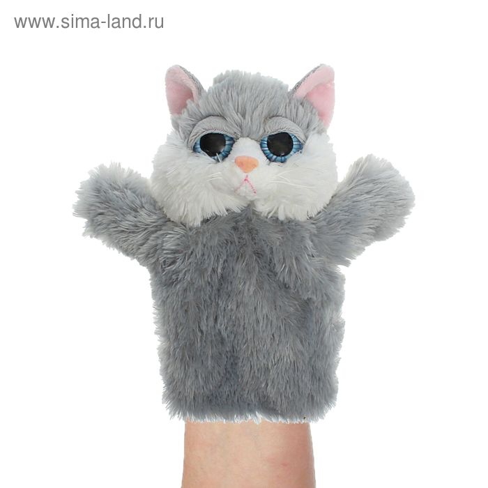 Мягкая игрушка на руку "Кошка", цвет серый - Фото 1