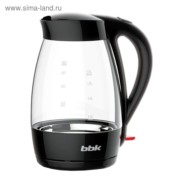 Чайник электрический BBK EK1790G, стекло, 1.7 л, 2150 Вт, подсветка, черный - Фото 1