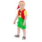 Карнавальный костюм от 1,5-3-х лет "Гном в красном жилете", велюр, комбинезон, колпак, рост 92-98 см - Фото 1