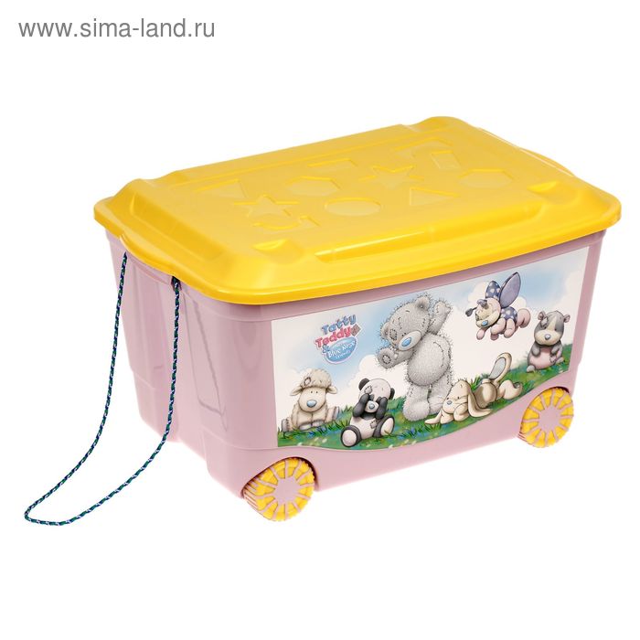 Ящик для игрушек на колёсах с аппликацией Me to you, розовый - Фото 1