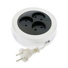 Удлинитель-рулетка TUNDRA, 3 розетки, 1.7 м, 6 А, 1300 Вт, ШВВП 2х0.5 мм2, без з/к, белый - Фото 1