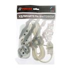 Удлинитель TUNDRA, 3 розетки, 5 м, 16 А, 3500 Вт, ШВВП 3х0.5 мм2, с заземлением, белый - Фото 2