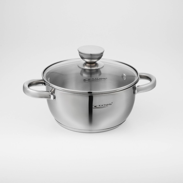 Кастрюля Катунь «Антея», 2 л, d=18 см, капсульное дно, индукция, нержавеющая сталь - Фото 1