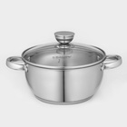 Кастрюля Катунь «Антея», 3 л, d=20 см, капсульное дно, индукция, нержавеющая сталь - Фото 1